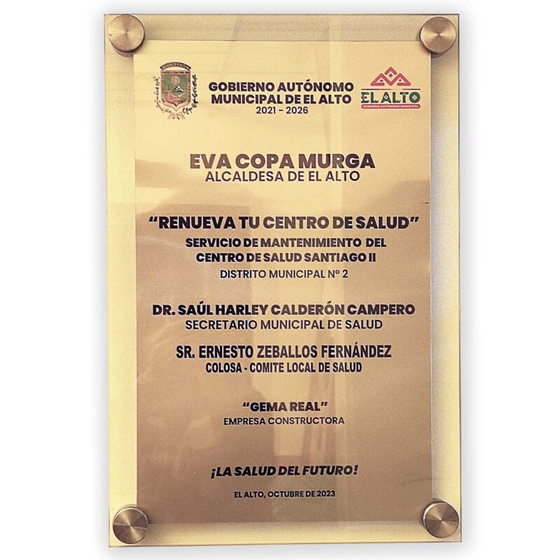 Placas corporativas en vidrio